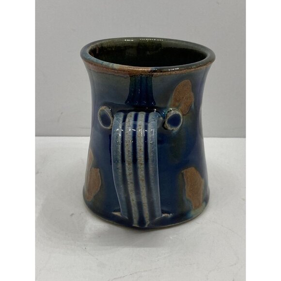 Lannock Pottery Navy Blue and Brown Mug - Picture 3 of 10
